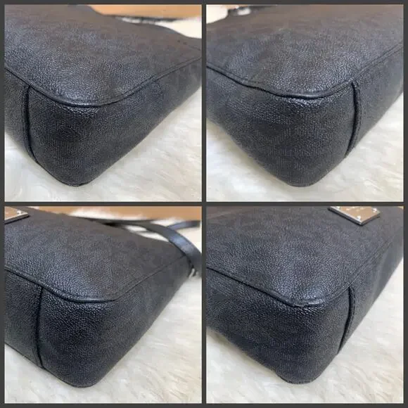 MICHAEL KORS Black Coated Canvas & Leather North South XBody Messenger Bag - Picture 14 of 16